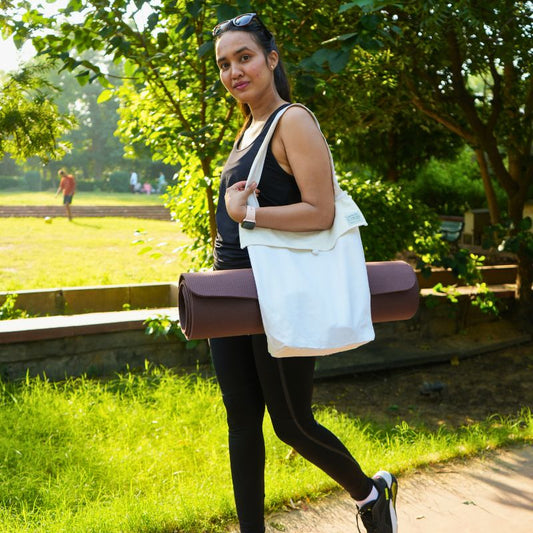 Off-White Hemp Yoga Bag | Stylish Yoga Accessories