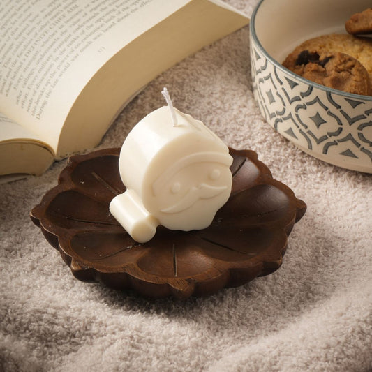 Off-White Santa Claus Christmas Handmade Candles Set