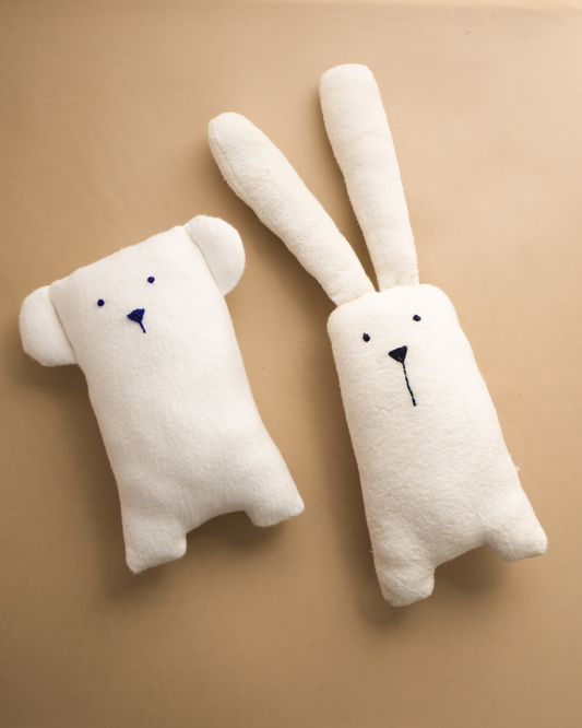 Softloom Bear Pair Plush Toy Gift Set | Handmade Bamboo Soft Toys | Organic Baby Cuddle Buddy