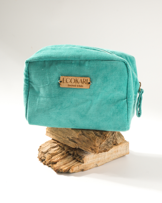 Sea Green Corduroy Accessory Pouches