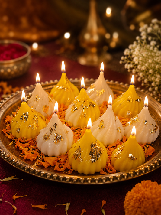 Modak Soy Wax Scented Candles | Festive Diwali Gift | Handmade Candles
