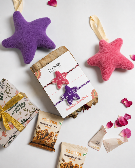 The Playful Rakhi Gift Box | Kids Rakhi Hamper with Bamboo Plush Toys