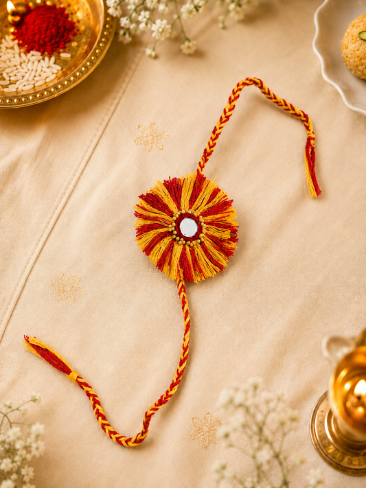 Mustard Bloom Rakhi | Handmade Plantable Rakhi with Yellow Mustard Seeds