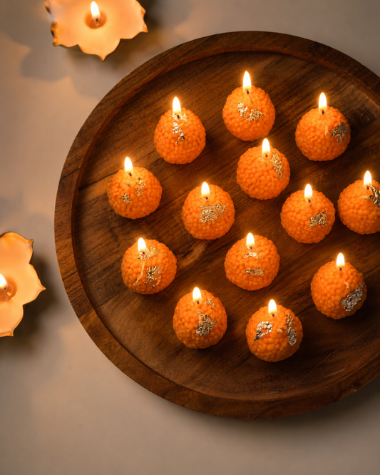 Laddoo Soy Wax Scented Candles | Festive Diwali Gift | Handmade Candles