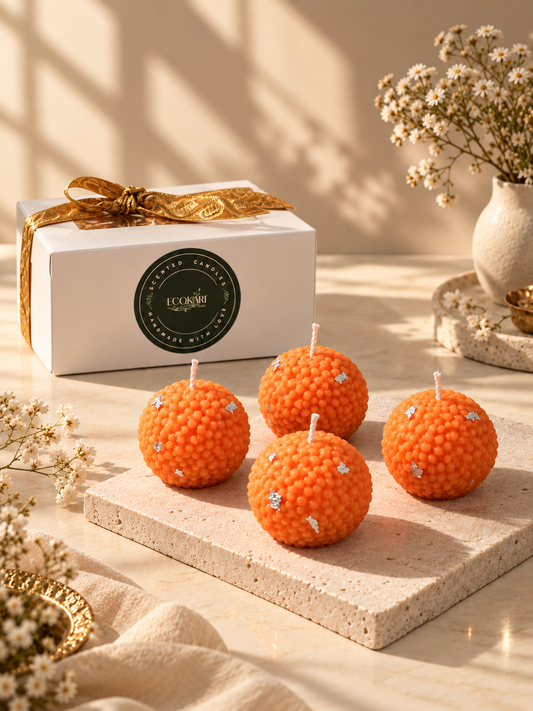 Laddoo Soy Wax Scented Candles | Festive Diwali Gift | Handmade Candles