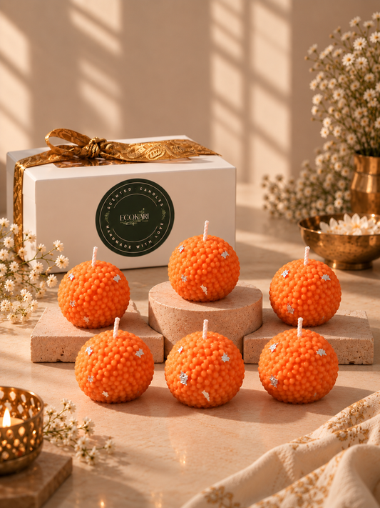 Laddoo Soy Wax Scented Candles | Festive Diwali Gift | Handmade Candles