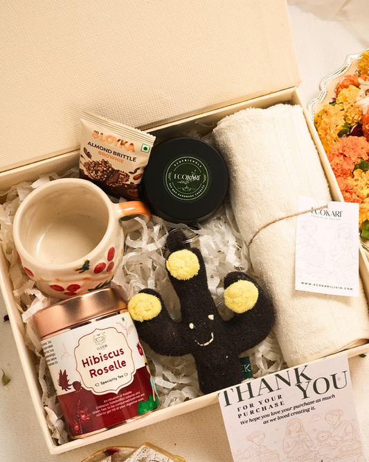 The Cozy Festive Box – Eco-Friendly Diwali Gift Hamper | Handmade Goodies