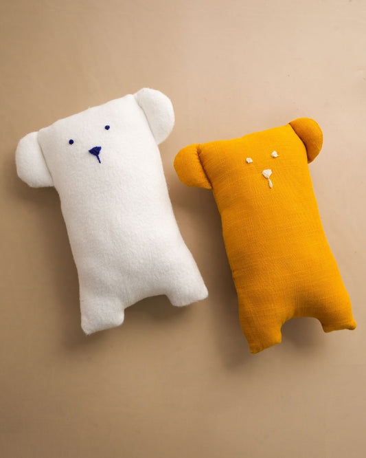 Sun & Snow Bear Plush Toy Set | Handmade Bamboo Soft Toys | Organic Baby Cuddle Toys