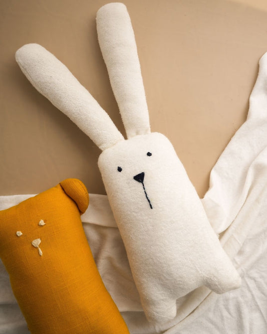 Soft Cuddle Buddy | Handmade Baby Plush Toy (Set of 2) | Organic Bamboo Fabric | Eco-Friendly Baby Gift