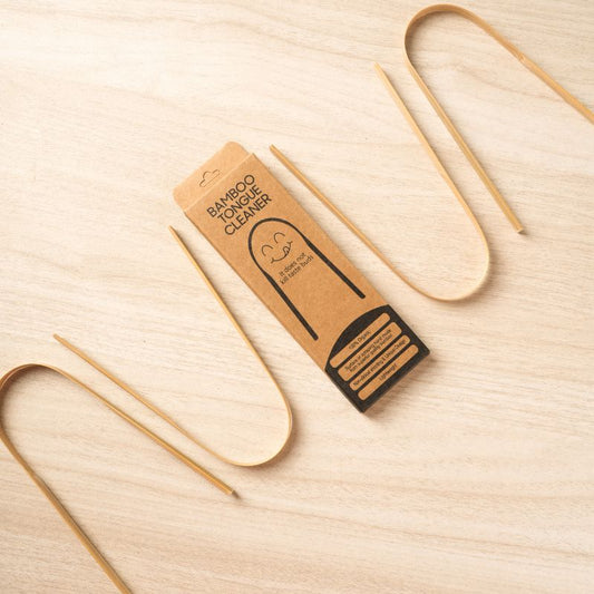 Organic Bamboo Toothbrush with Tongue Cleaner Set