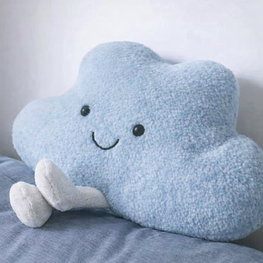 Soft Skies Cloud Pillow | Aesthetic Nursery Cushion | Bamboo Terry Soft Toy Pillow | Neutral Baby Room Decor | Handmade Cloud Pillow