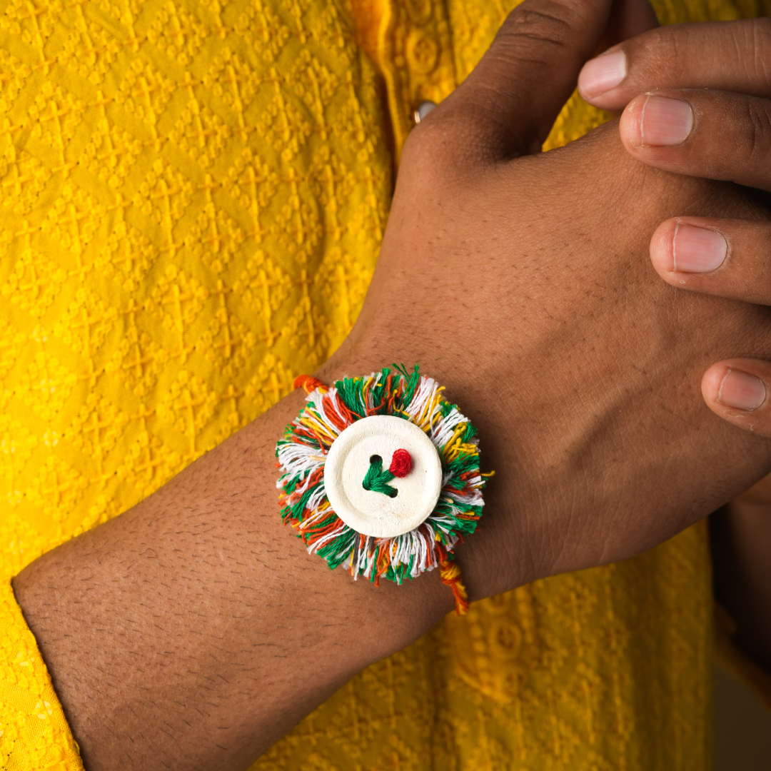Tricolor Bloom Handmade Plantable Rakhi
