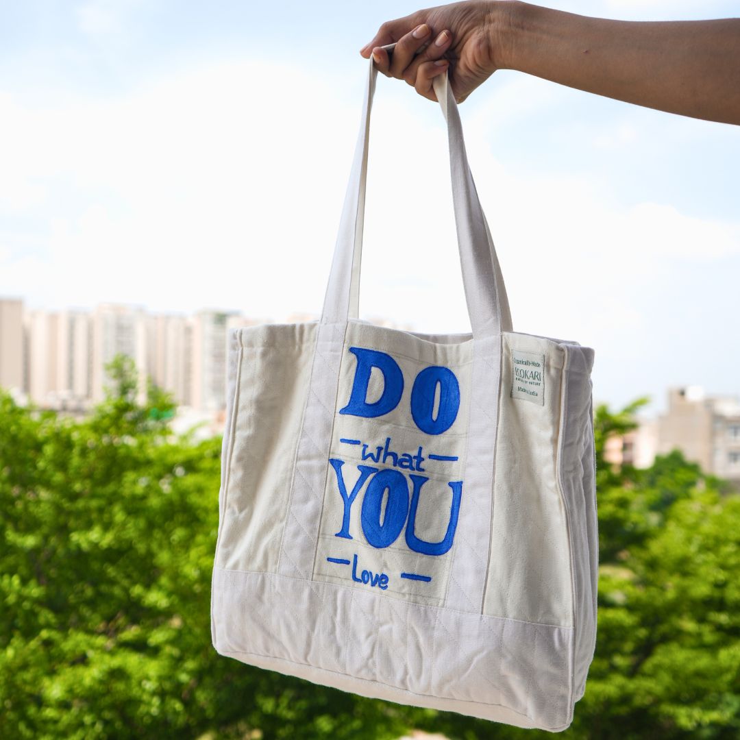 Off-White Hemp Work Tote Bag