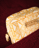 Mustard Maze Hemp Travel Pouch | Block Printed Design