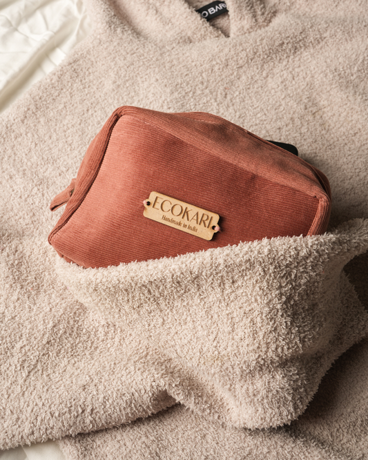 Magenta Voyage Corduroy Travel Pouch