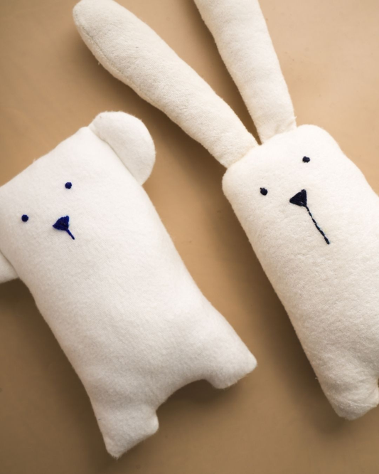 Softloom Bear Pair Plush Toy Set | Handmade Bamboo Soft Toys | Organic Baby Cuddle Toys