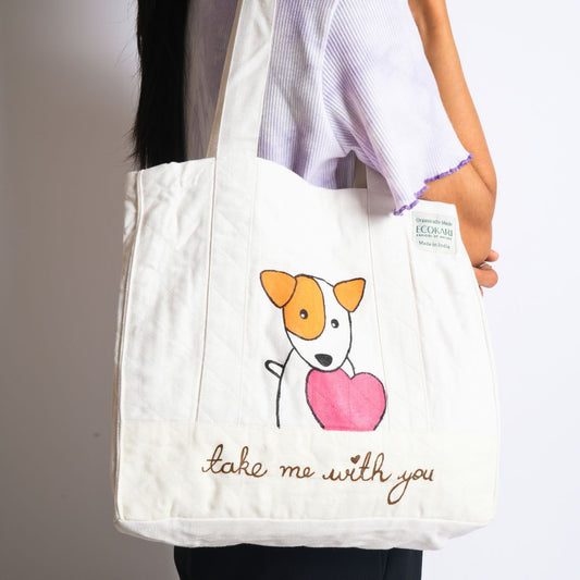 Off-White Hemp Work Tote Bag