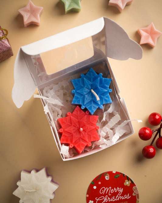 Multicolored Snowflakes Soy Wax Scented Handmade Candle