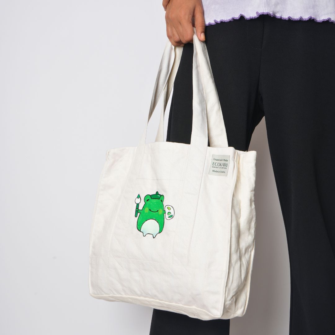 Off-White Hemp Work Tote Bag