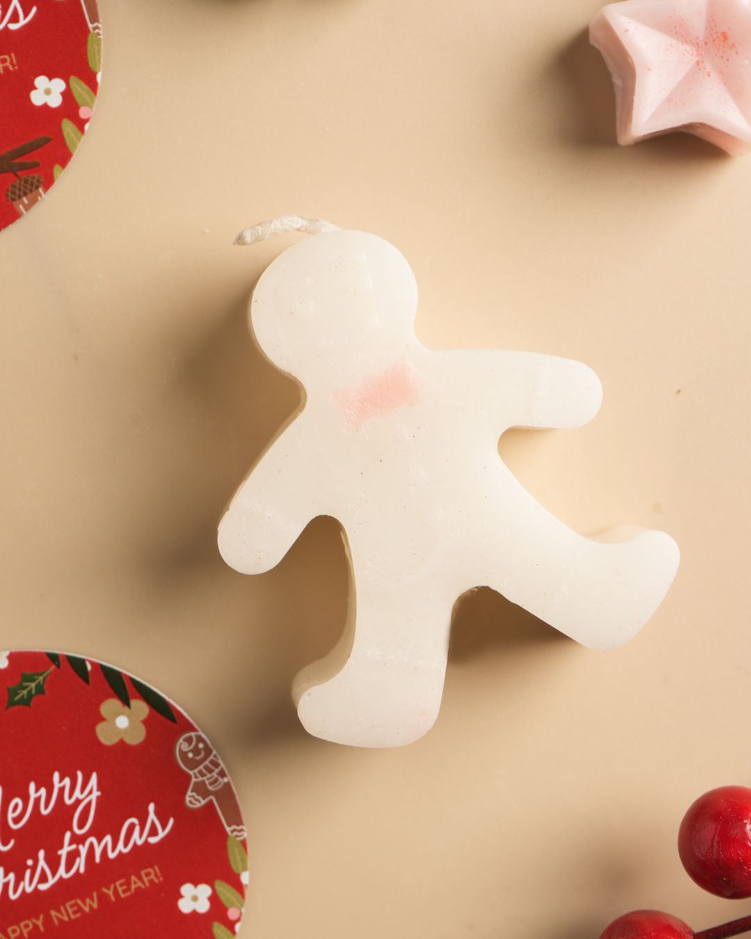 Assorted Gingerbread Man Handmade Christmas Candle