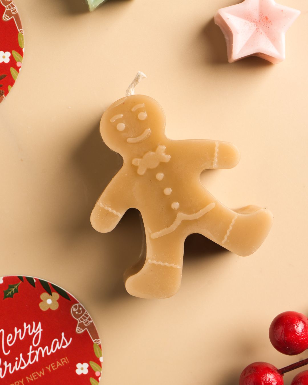 Assorted Gingerbread Man Handmade Christmas Candle