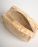 Mustard Maze Hemp Travel Pouch | Block Printed Design