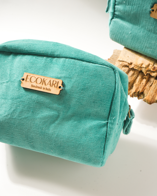 Sea Green Corduroy Accessory Pouches