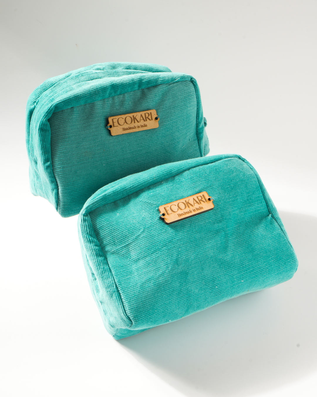 Sea Green Corduroy Accessory Pouches