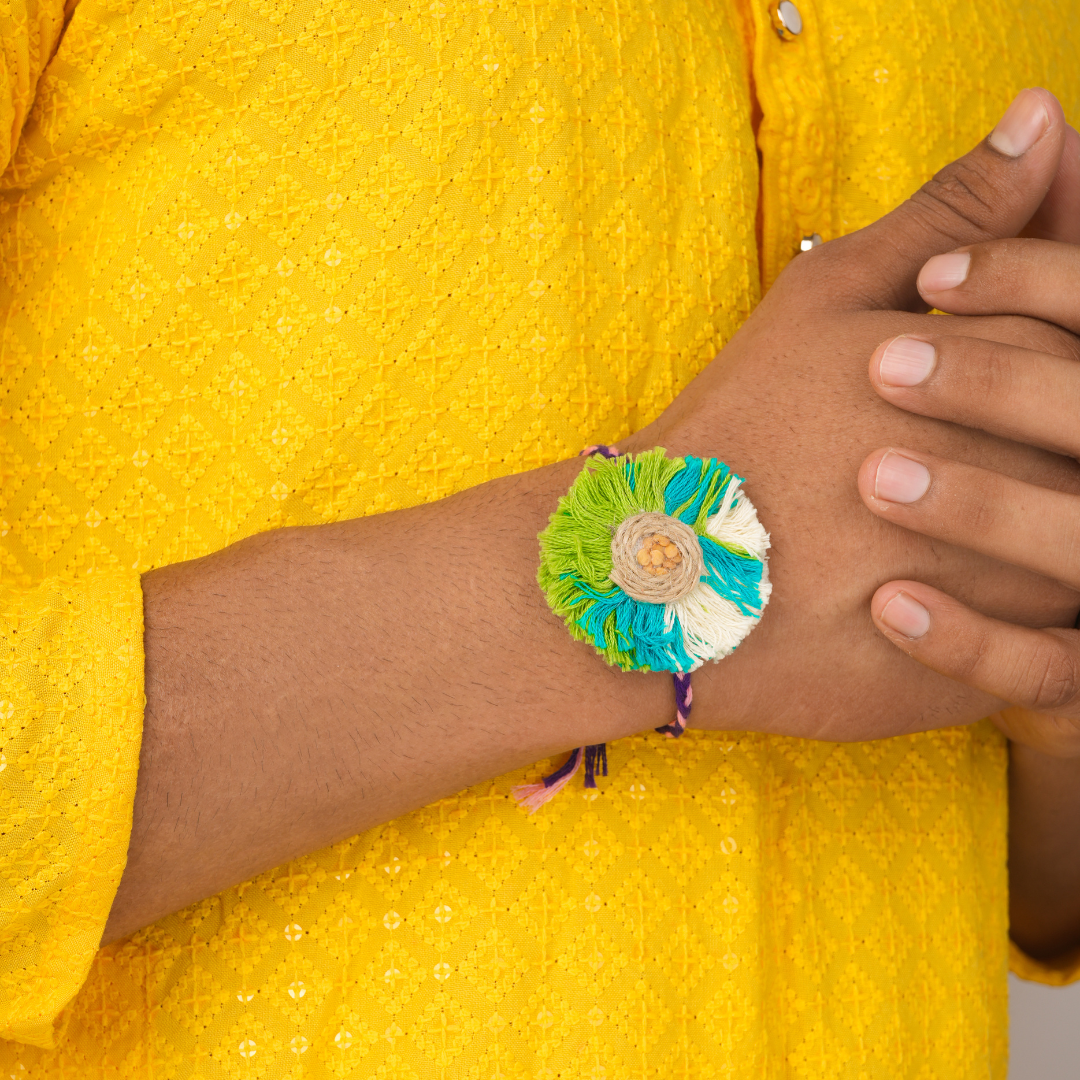 Green Gifting Rakhi Hamper for Brother