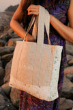 Eco Tote Bag | Beige & White