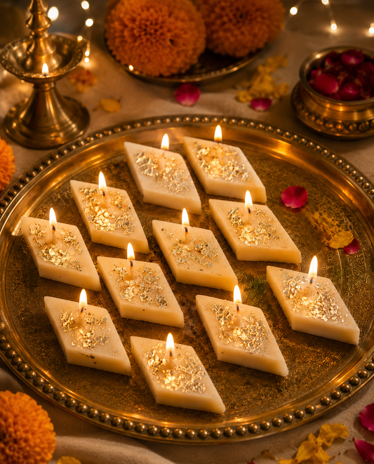 Kaju Katli Soy Wax Candles | Diwali Special | Festive Candles