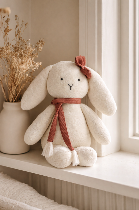 Noori Bunny Handmade Plush Gift Set of 2 | Bamboo Cotton Terry Soft Toy for Baby