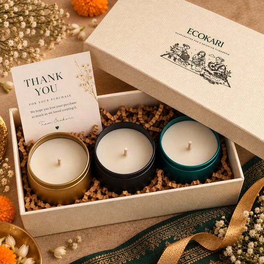 Saanjh – The Festive Candle Trio | Soy Wax Scented Candle Set of 3 | Diwali & Festive Home Décor Gift Set