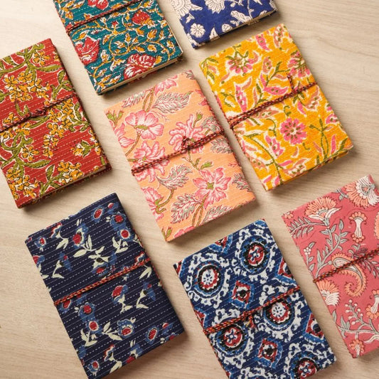 Hand-Block Printed Pocket Diary Set | Handmade Paper Diary