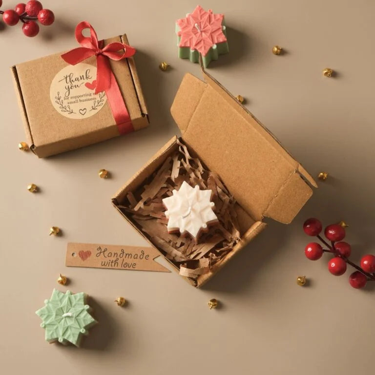 Multicolored Snowflakes Soy Wax Scented Candle