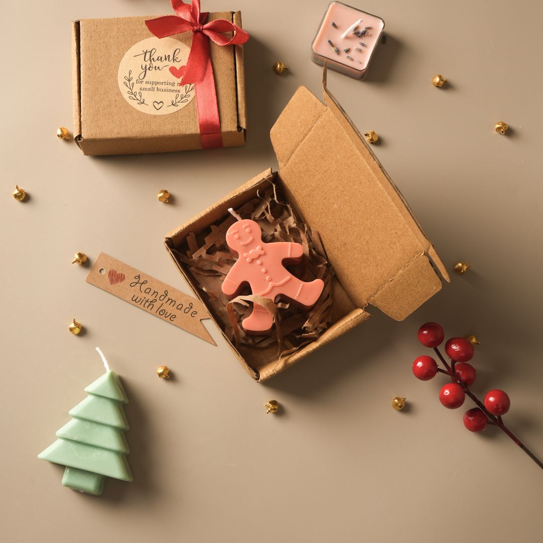 Assorted Gingerbread Man Soy Candles for Christmas