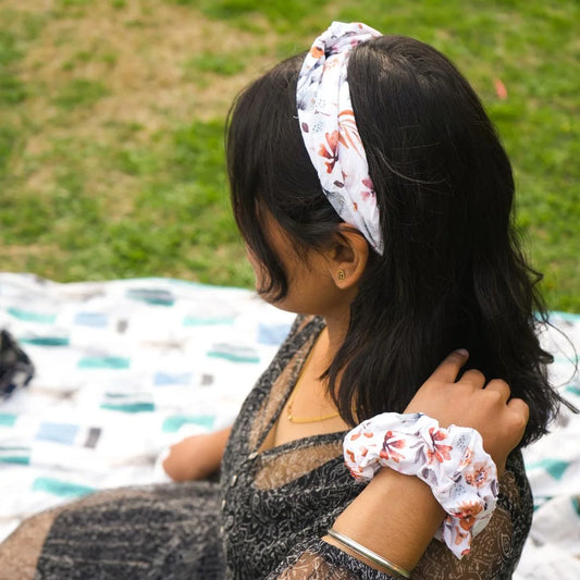 Serene Knot Headband & Scrunchie Set  | Bamboo Fabric