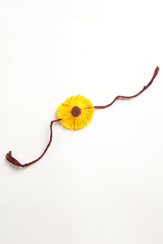 Sunflower Bloom Rakhi | Handmade Plantable Rakhi with Mustard Seeds
