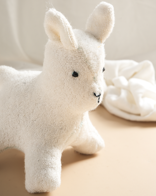 Little Meadow Goat Plush (Set of 2) | Bamboo Cotton Terry Soft Toy | Eco-Friendly Farm Animal Plush | Newborn Comfort Toy