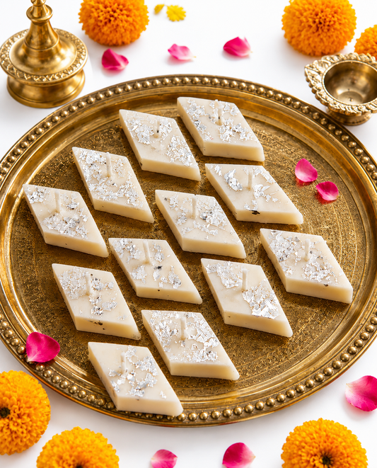 Kaju Katli Soy Wax Candles | Diwali Special | Festive Candles