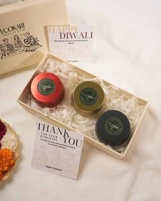Saanjh – The Festive Candle Trio | Soy Wax Scented Candle Set of 3 | Diwali & Festive Home Décor Gift Set
