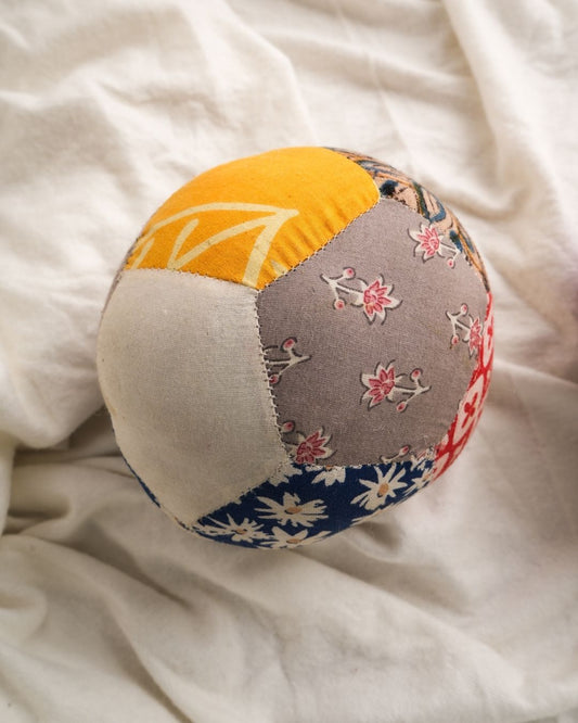 PatchPlay Ball (Set of 2) | Handmade Upcycled Cotton Fabric Baby Ball | Eco-Friendly Sensory Toy