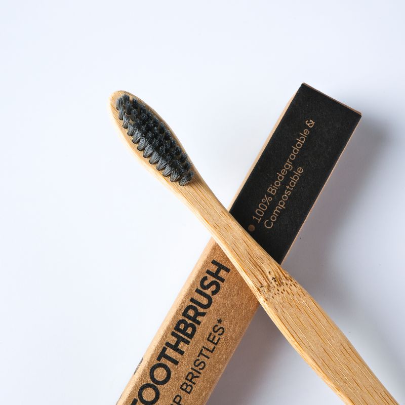 Organic Bamboo Toothbrush with Tongue Cleaner Set