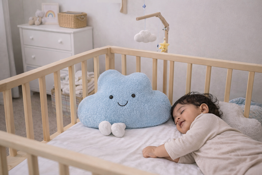 Soft Skies Cloud Pillow | Aesthetic Nursery Cushion | Bamboo Terry Soft Toy Pillow | Neutral Baby Room Decor | Handmade Cloud Pillow